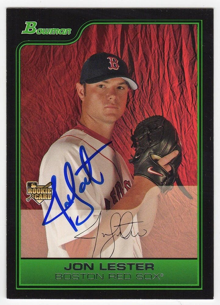 Jon Lester Signed Red Sox 2006 Bowman Draft Rookie Baseball Card #BDP22 (SS COA)