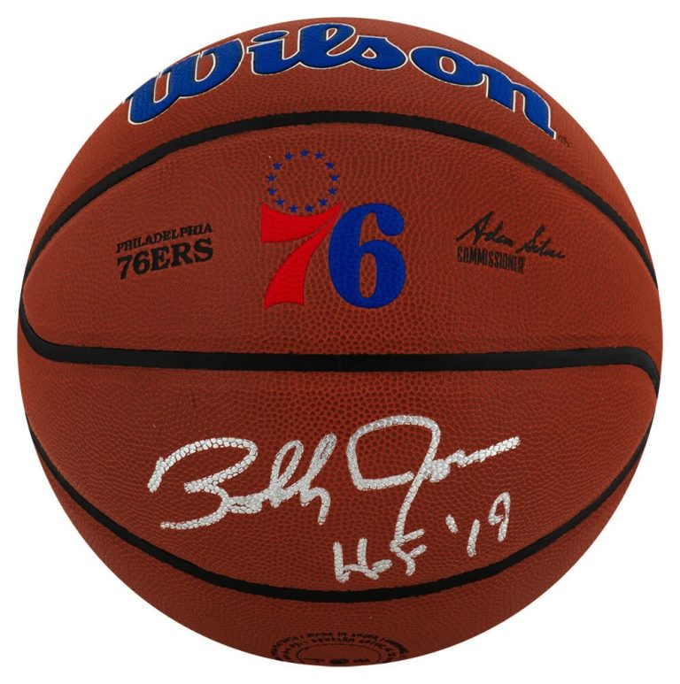Bobby Jones Signed 76ers Logo Wilson NBA Basketball w/HOF'19 - (SCHWARTZ COA)