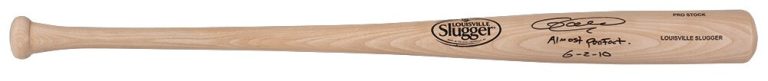 Armando Galarraga Signed Louisville Slugger Blonde Bat w/Almost Perfect -SS COA