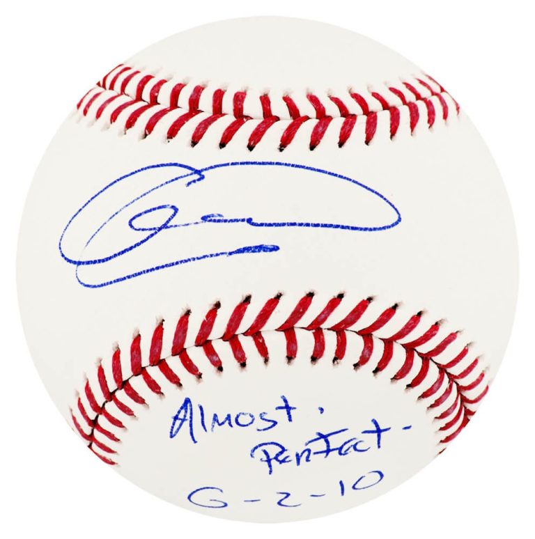 Armando Galarraga Signed Rawlings MLB Baseball w/Almost Perfect 6-2-10 -(SS COA)