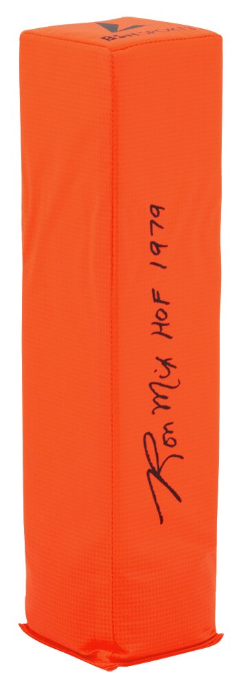 Ron Mix Signed BSN Orange Endzone Football Pylon w/HOF 1979 - (SCHWARTZ COA)