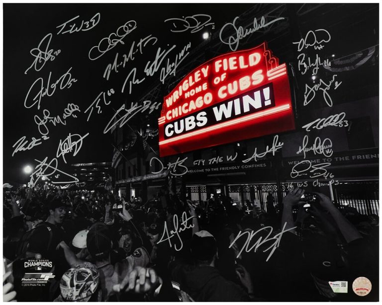 2016 Cubs Team Signed 2016 World Series Wrigley 16x20 Photo (25 Sigs) - (SS COA)
