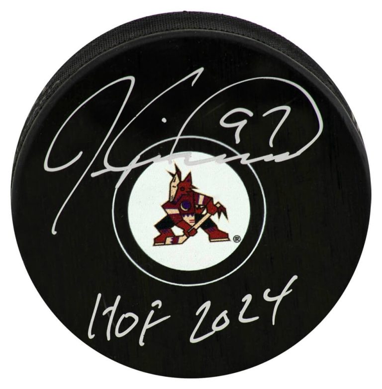 Jeremy Roenick Signed Arizona Coyotes Logo Hockey Puck w/HOF 2024 - (SS COA)