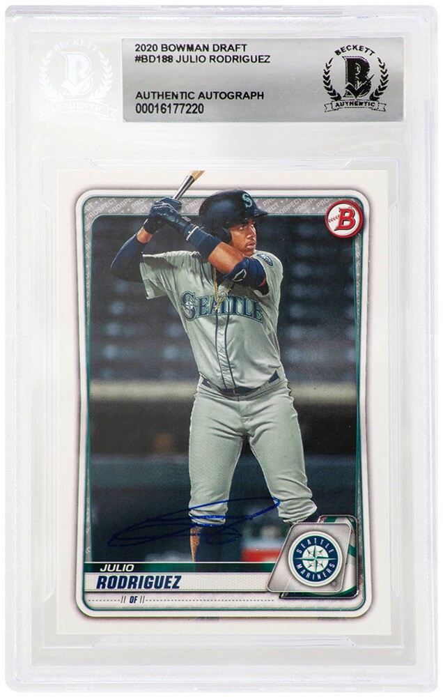 Julio Rodriguez Signed Mariners 2020 Bowman Draft Rookie Card #BD188 -(Beckett)