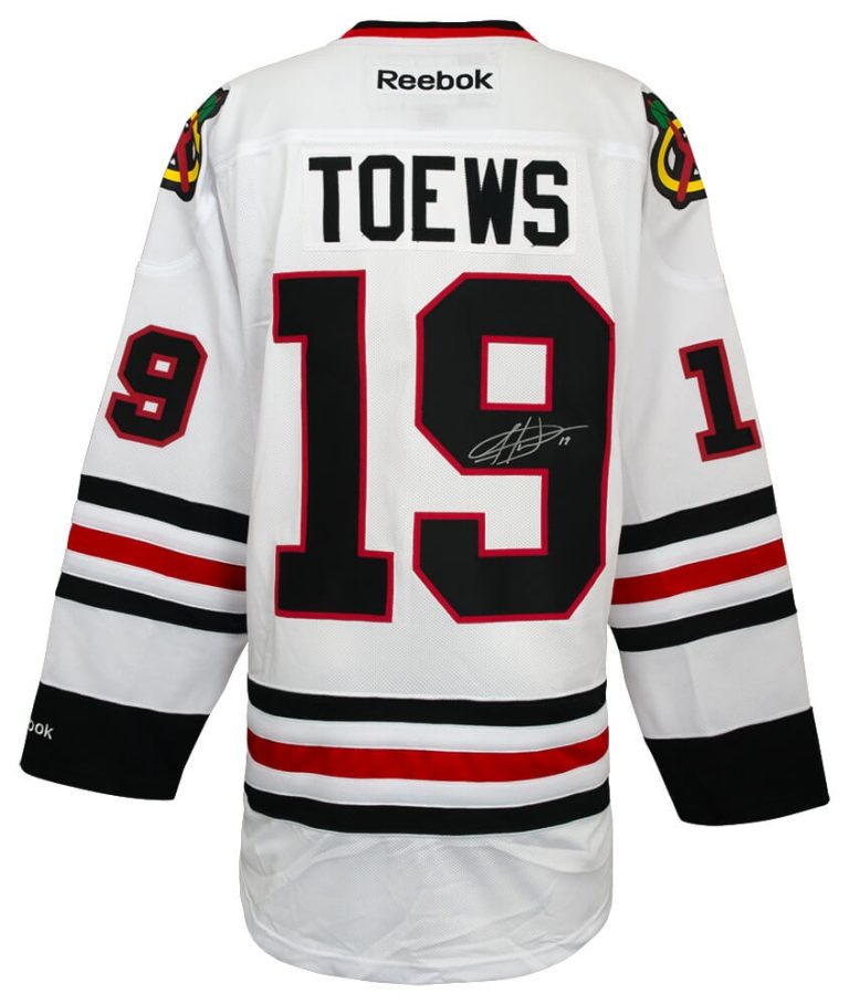 Jonathan Toews Signed Blackhawks White Reebok Premier Hockey Jersey - (SS COA)