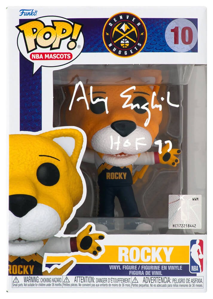 Alex English Signed Nuggets 'Rocky' Mascot Funko Pop Doll #10 w/HOF'97 -(SS COA)