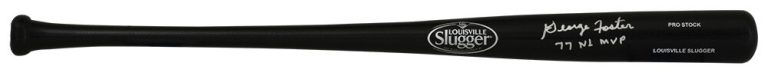 George Foster Signed Louisville Slugger Pro Black Baseball Bat - (SCHWARTZ COA)