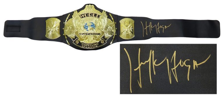 Hulk Hogan Signed WWE Champion Winged Eagle Replica Toy Wrestling Belt -SS COA