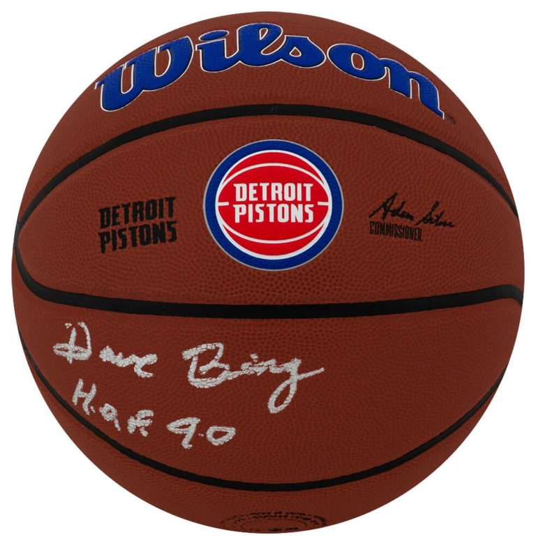 Dave Bing Signed Pistons Logo Wilson Alliance NBA Basketball w/HOF 1990 (SS COA)