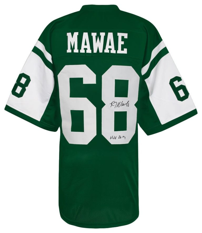 Kevin Mawae (JETS) Signed Green T/B Custom Jersey w/HOF 2019 - (SCHWARTZ COA)