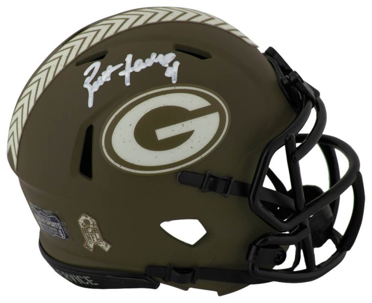 Brett Favre Signed Packers SALUTE Riddell Speed Mini Helmet -(SCHWARTZ COA)