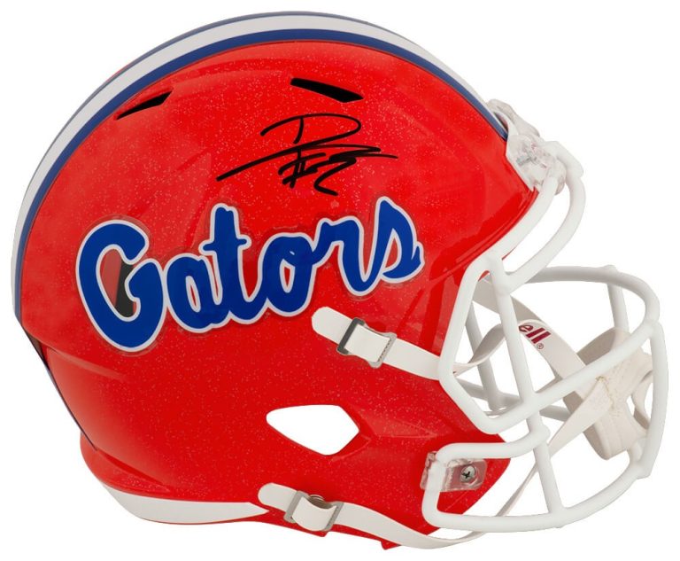 DJ Lagway Signed Florida Gators Orange Riddell Full Size Replica Helmet (SS COA)