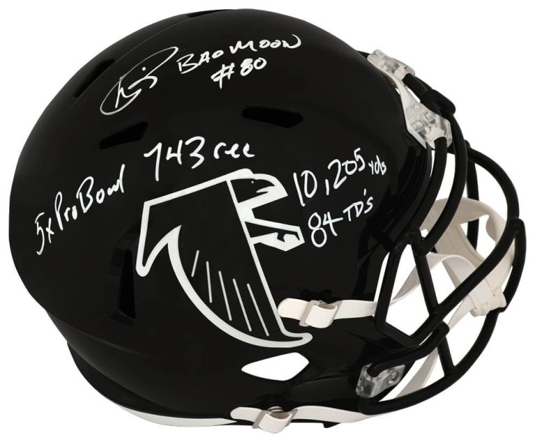 Andre Rison Signed Falcons T/B (90-02) Riddell F/S Rep Helmet w/5-Insc -(SS COA)