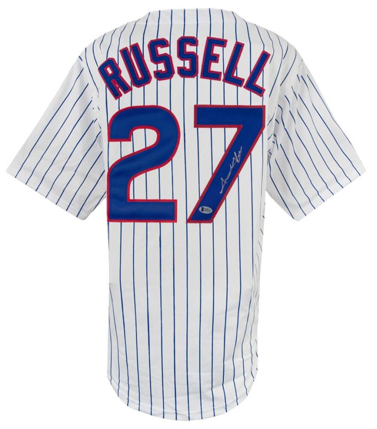 Addison Russell (CUBS) Signed White Custom Baseball Jersey - (BECKETT COA)