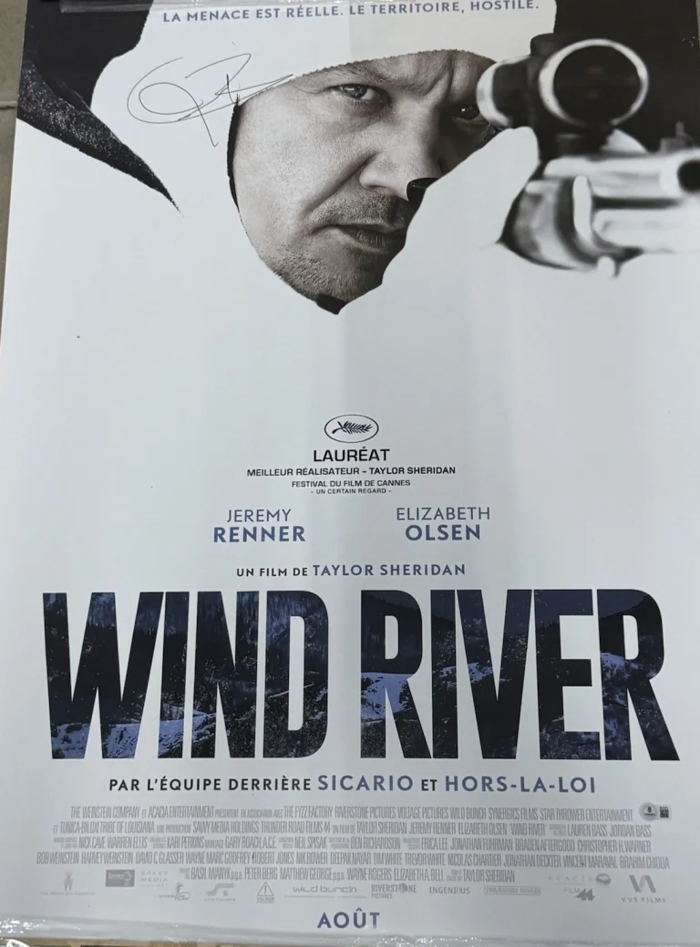 JEREMY RENNER signed (WIND RIVE) One Sided Movie poster photo BECKETT BV13375