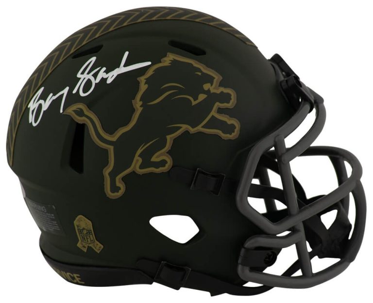 Barry Sanders Signed Lions 2025 Salute Riddell Speed Mini Helmet - (SCHWARTZ ...