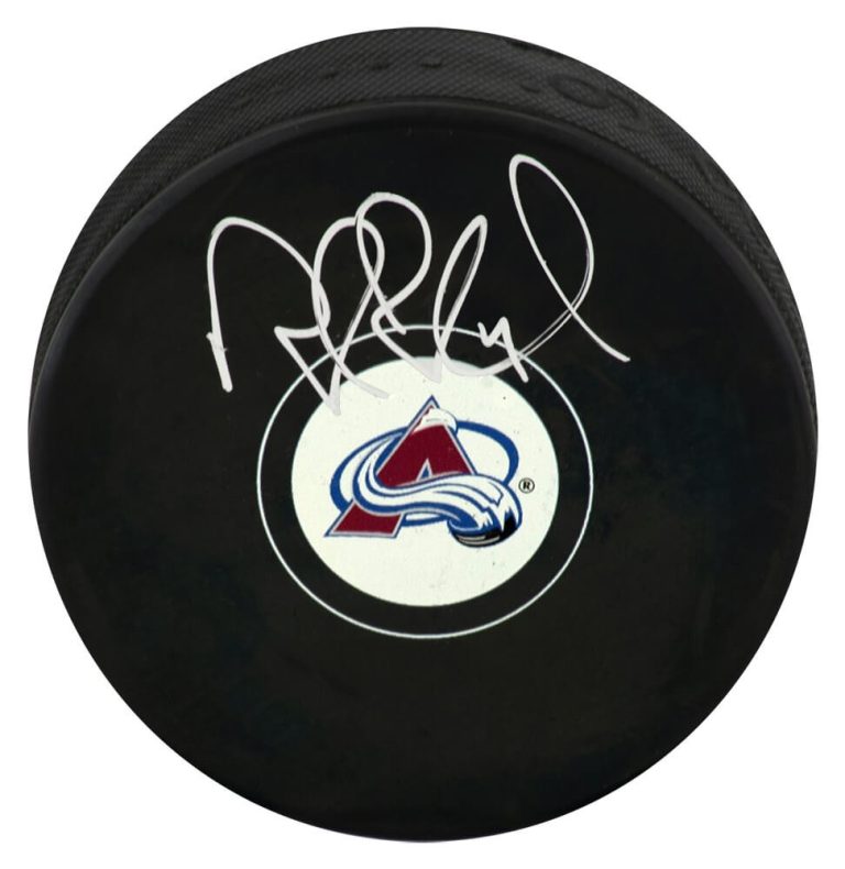 Rob Blake Signed Colorado Avalanche Logo Hockey Puck - (SCHWARTZ COA)