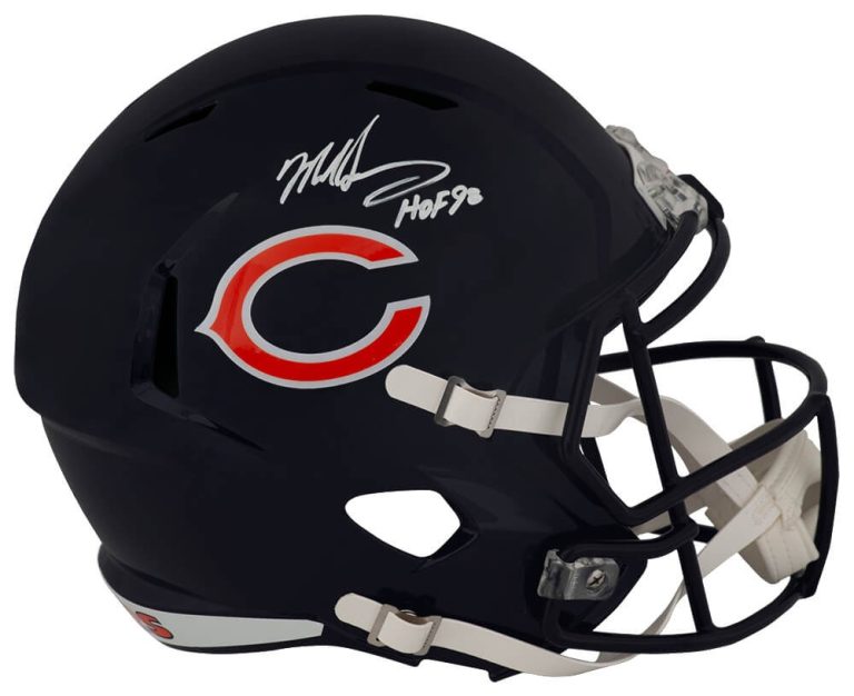 Mike Singletary Signed Bears Riddell F/S Rep Helmet w/HOF - (In White) -(SS COA)