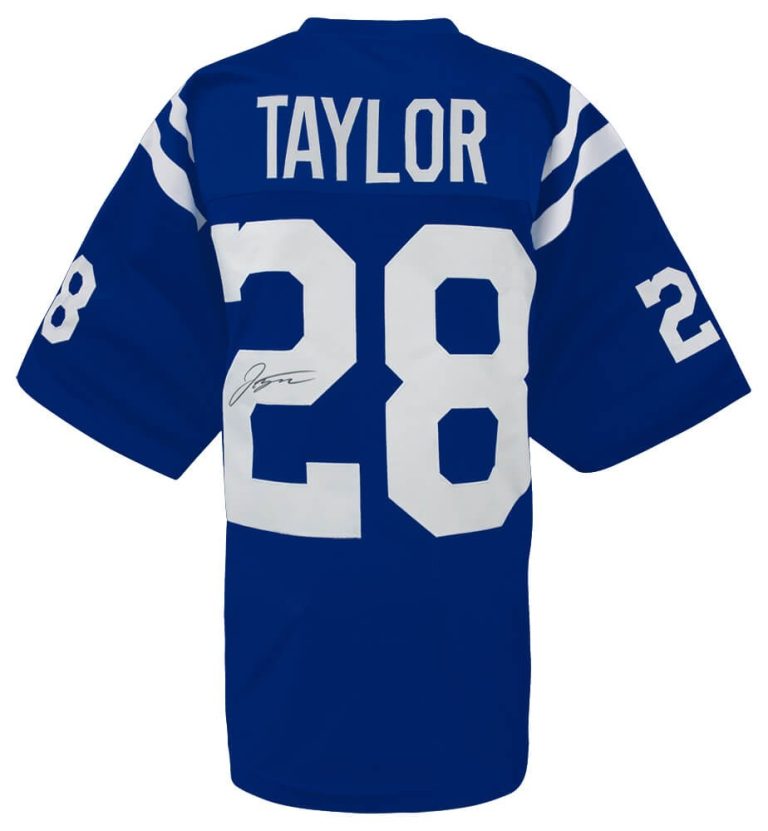 Jonathan Taylor (COLTS) Signed Blue Custom Football Jersey - (SCHWARTZ COA)