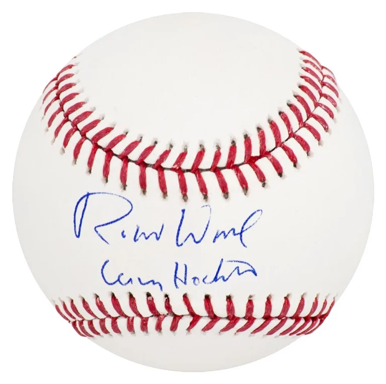 Robert Wuhl Signed Rawlings Official MLB Baseball w/Larry Hockett (SCHWARTZ COA)