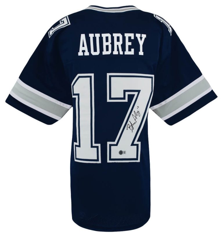 Brandon Aubrey Signed Navy Custom Football Jersey - (Beckett)