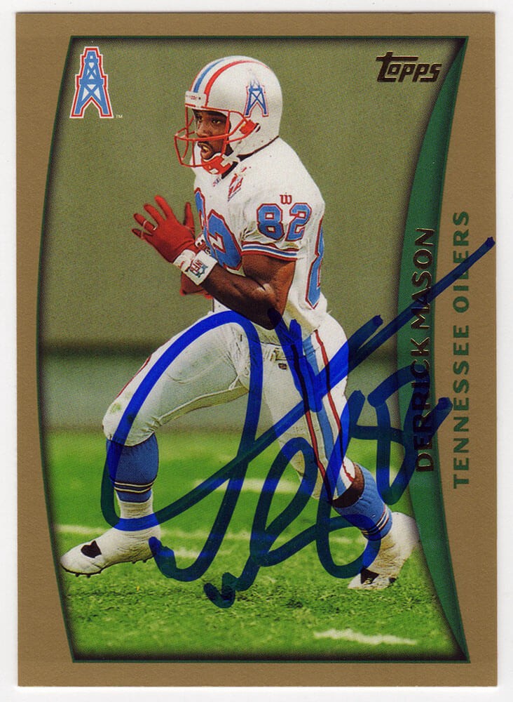 Derrick Mason Signed Oilers 1998 Topps Football Trading Card #102 (SCHWARTZ COA)