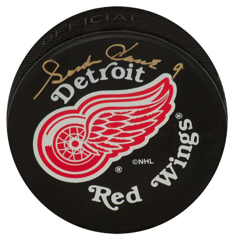 Gordie Howe Signed Red Wings Large Logo Hockey Puck - (JSA HOLO & COA)