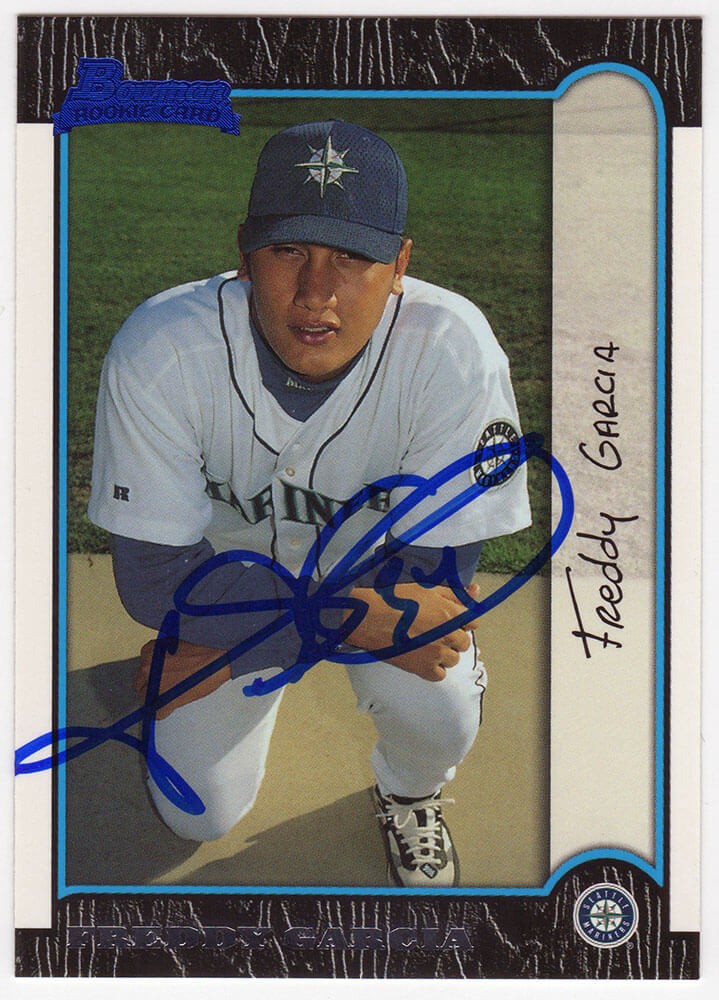 Freddy Garcia Signed Mariners 1999 Bowman Rookie Baseball Card #404 - (SS COA)