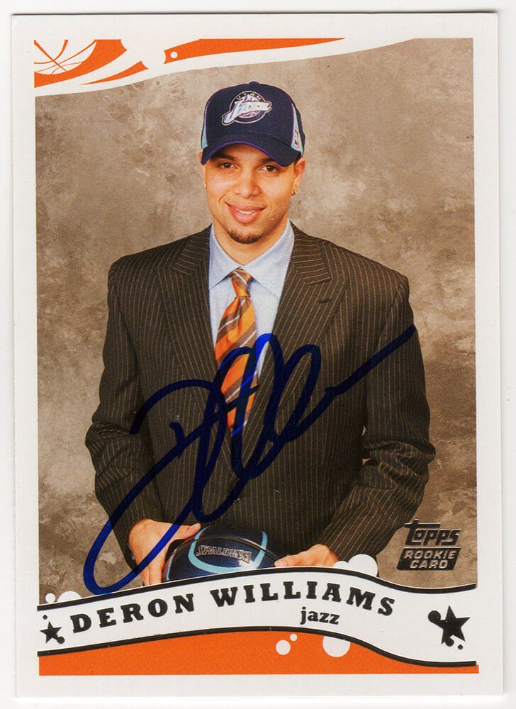 Deron Williams Signed Jazz 2005 Topps Rookie Basketball Card #223 (SCHWARTZ COA)