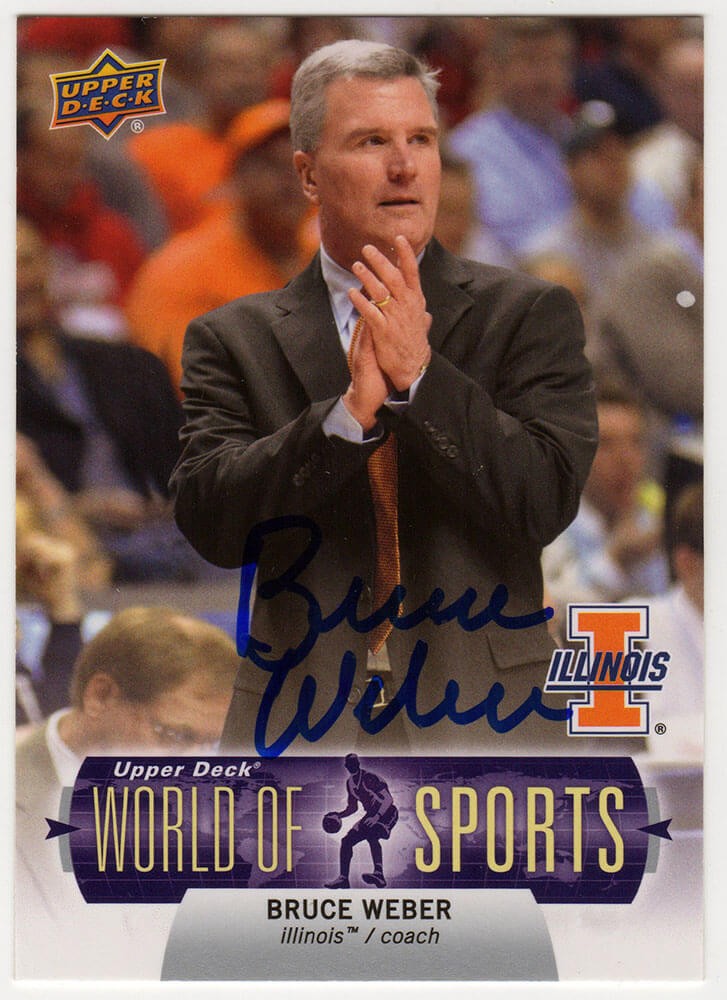 Bruce Weber Signed Illinois 2011 Upper Deck World of Sports Card #86 - (SS COA)