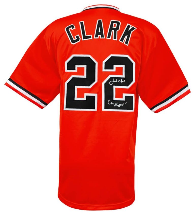 Jack Clark Signed Orange Throwback Custom Baseball Jersey w/Ripper - (SS COA)