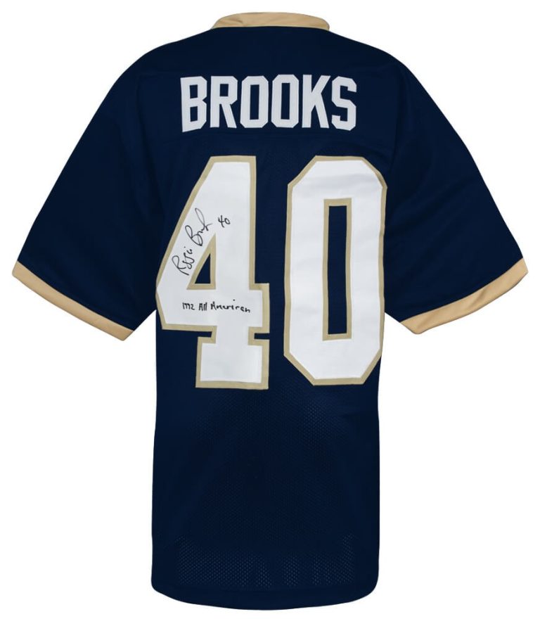 Reggie Brooks Signed Navy Custom College Football Jersey w/All American (SS COA)