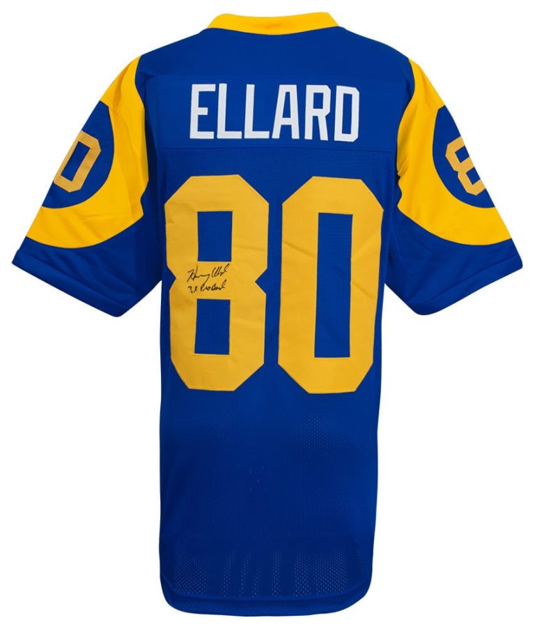 Henry Ellard (RAMS) Signed Blue Custom Football Jersey w/3x Pro Bowl - (SS COA)