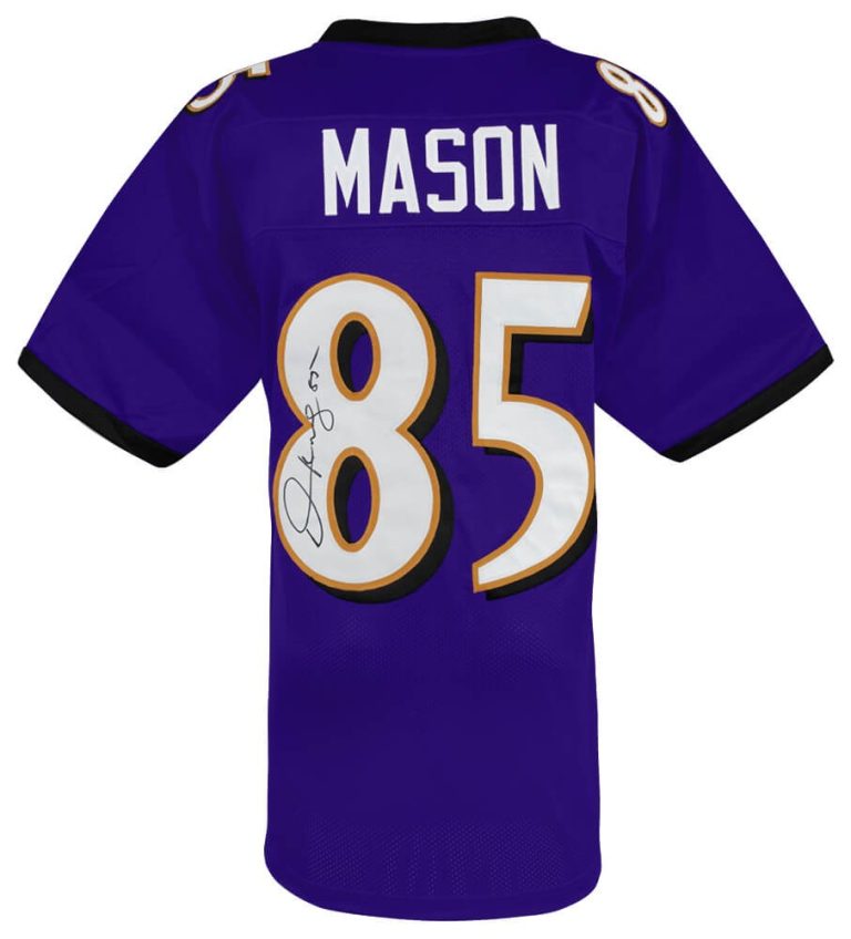 Derrick Mason (RAVENS) Signed Purple Custom Football Jersey - (SCHWARTZ COA)