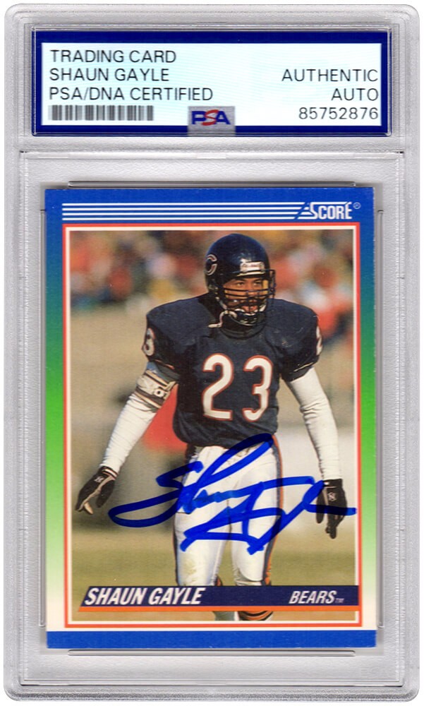 Shaun Gayle Signed Bears 1990 Score Rookie Football Card #431 (PSA Encapsulated)