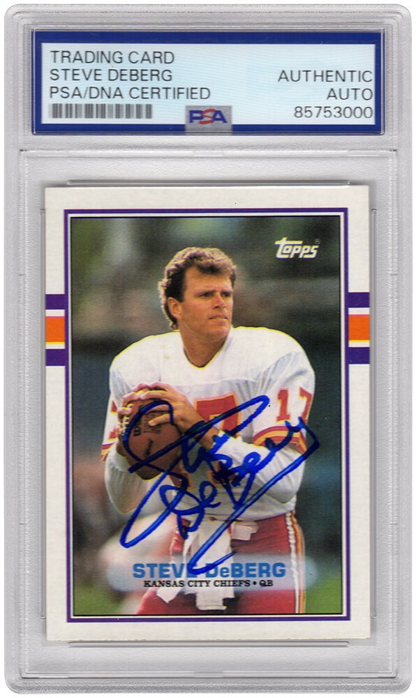Steve Deberg Signed Chiefs 1989 Topps Football Card #349 - (PSA Encapsulated)