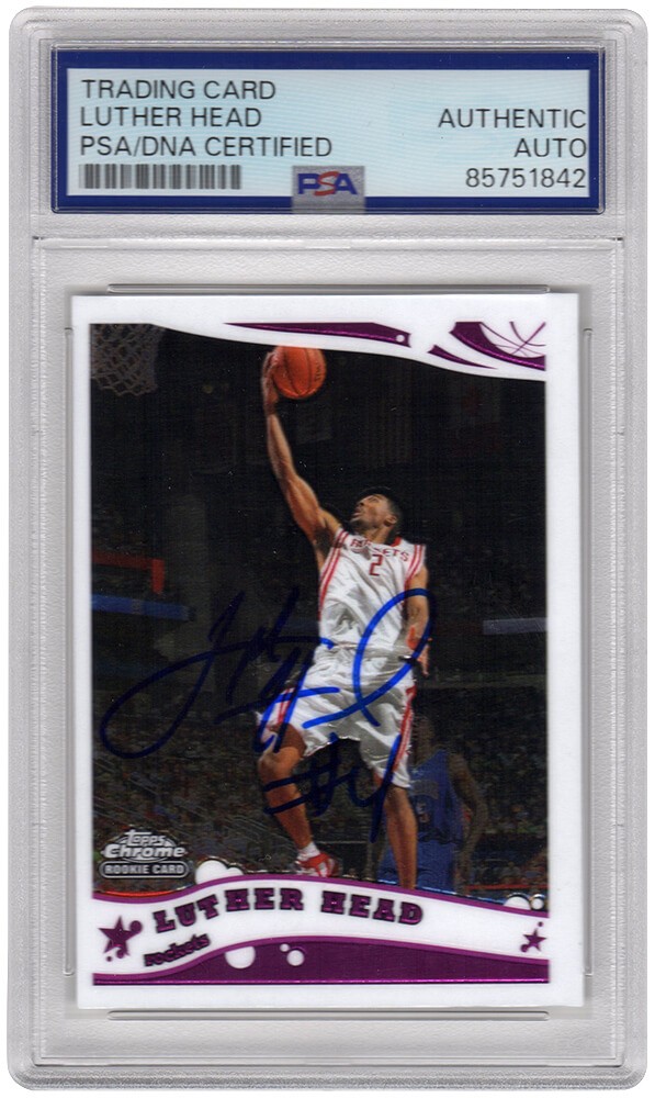 Luther Head Signed Rockets 2006 Topps Chrome Rookie Card #208 - (PSA Slabbed)
