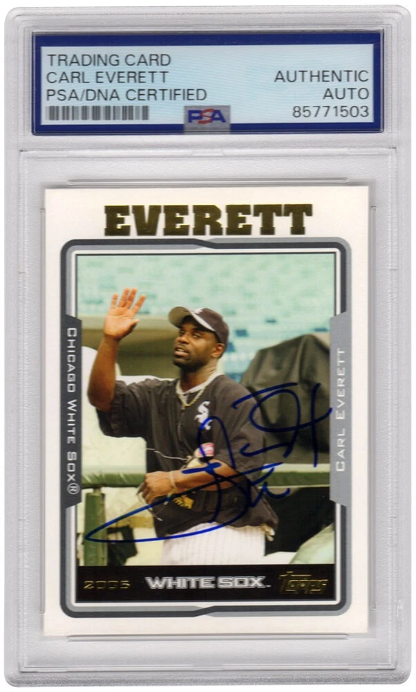 Carl Everett Signed White Sox 2005 Topps Baseball Trading Card #407 -(PSA/DNA)