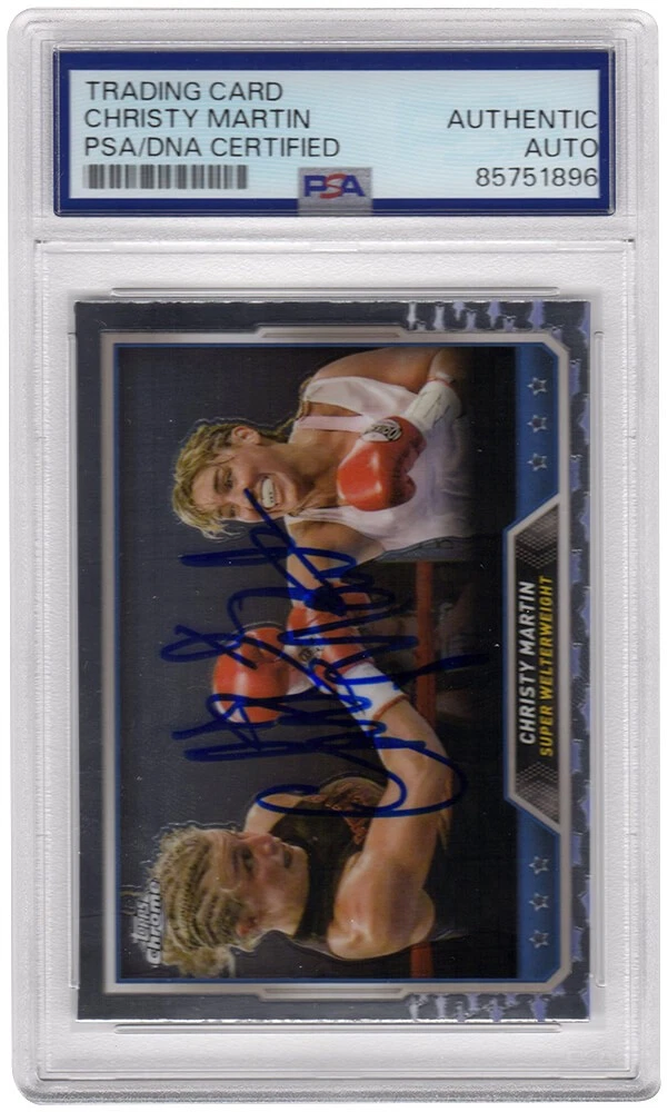Christy Martin Signed 2024 Topps Chrome Boxing Trading Card #71 - (PSA Slabbed)