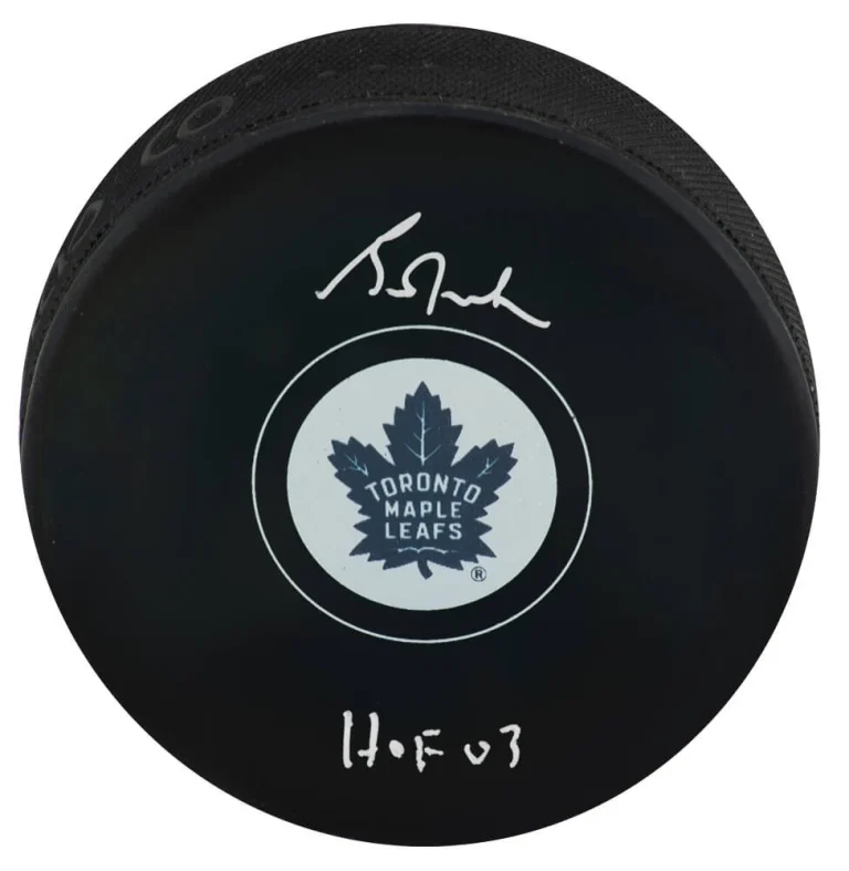 Grant Fuhr Signed Toronto Maple Leafs Logo Hockey Puck w/HOF'03 - (SCHWARTZ COA)
