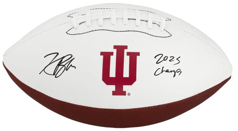 Kaelon Black Signed Indiana Hoosiers Logo Brands Logo Football w/Champs (SS COA)