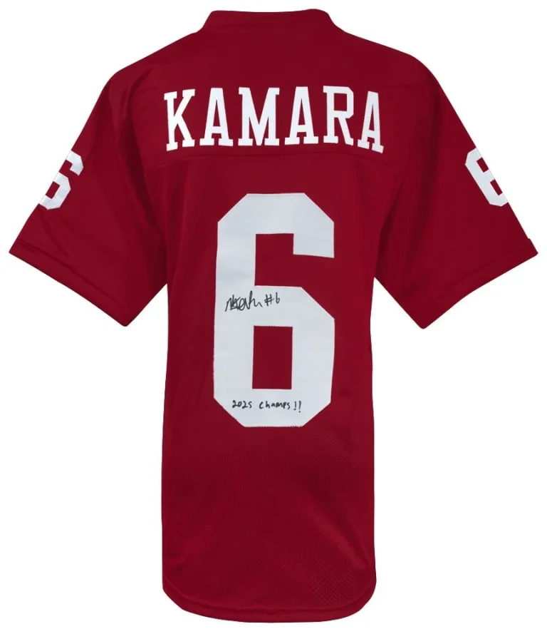 Mikail Kamara Signed Red Custom College Football Jersey w/2025 Champs - (SS COA)