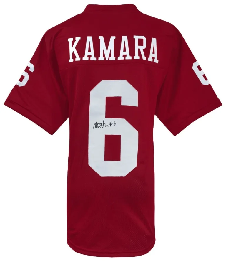 Mikail Kamara (INDIANA) Signed Red Custom College Football Jersey (SCHWARTZ COA)
