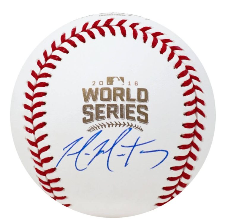 Cubs MIKE MONTGOMERY Signed Rawlings 2016 World Series Baseball - SCHWARTZ