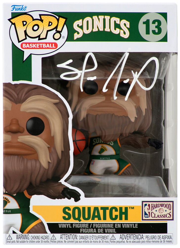 Shawn Kemp Signed Supersonics Squatch NBA Mascot Funko Pop Doll #13 - (SS COA)