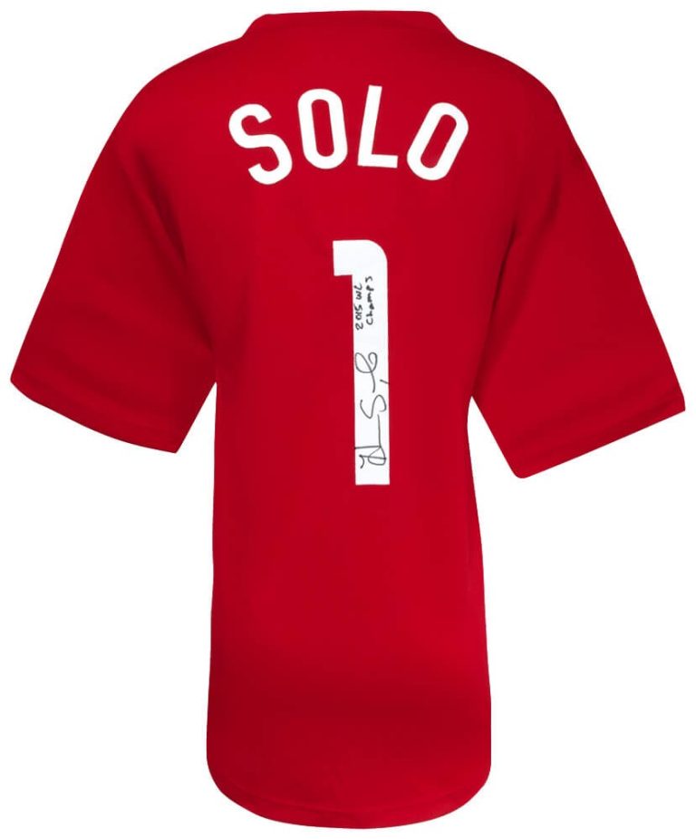 Hope Solo Signed Red Custom Soccer Jersey w/2015 WC Champs - (SCHWARTZ COA)