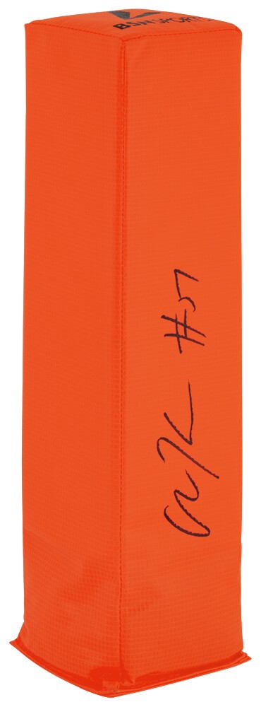 Olin Kreutz (BEARS) Signed BSN Orange Football Endzone Pylon - (SCHWARTZ COA)