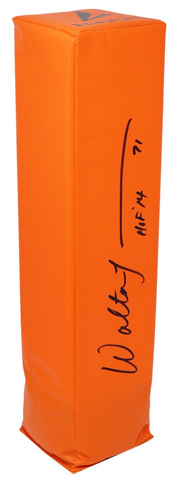 Walter Jones (SEAHAWKS) Signed Orange Endzone Football Pylon w/HOF'14 - SS COA