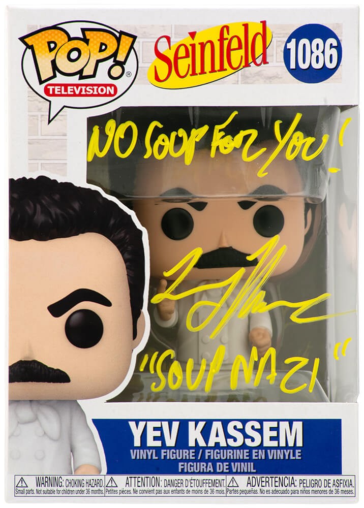 Larry Thomas Signed Seinfeld Yev Kassem Soup Nazi Funko Pop #1086 w/INS (SS COA)