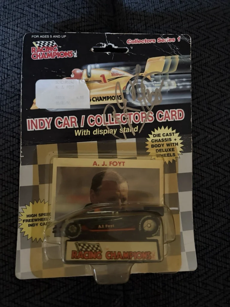 Indianapolis 500 1:64 DieCast Signed AJ Foyt Indy Car Bottom Is Part Open*